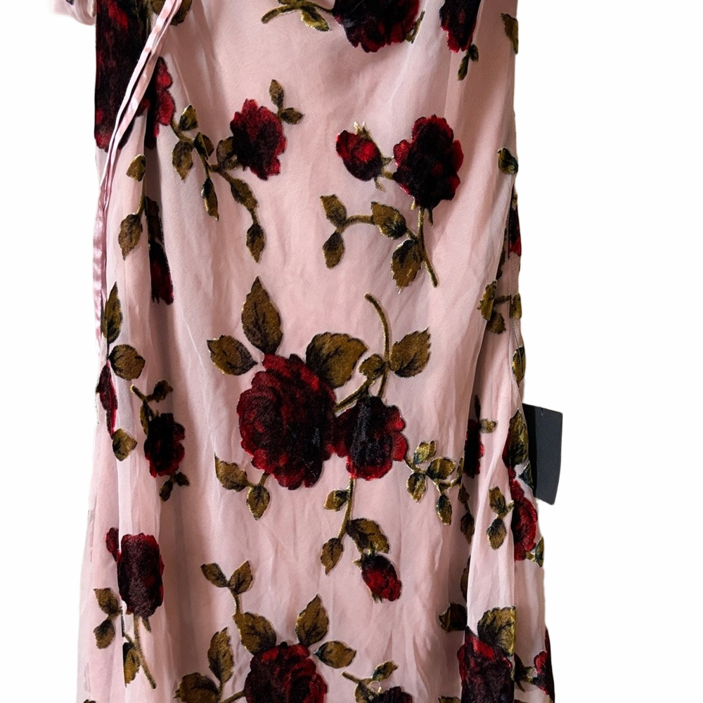 Lulus NWT muse blush pink burnout velvet floral Floral Dress Large - Picture 8 of 8